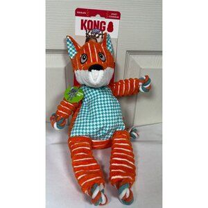 NEW Kong Floppy Knots Fox Dog Toy Medium/Large Durable Rope Body Textured Plush